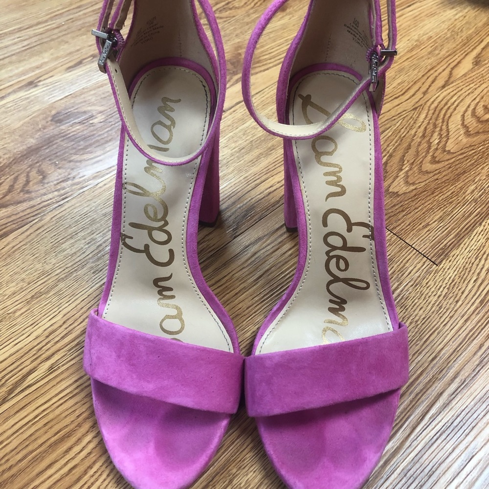 Sam Edelman pink suede heels